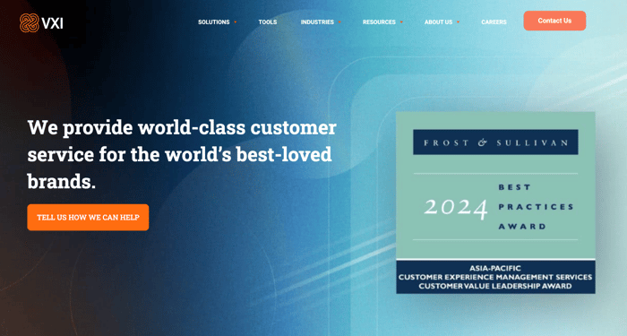Customer suppout outsourcing company -VXI Global Solutions