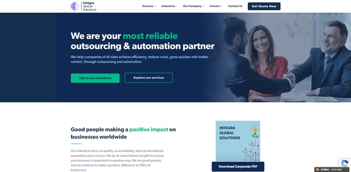 Customer suppout outsourcing company - Integra