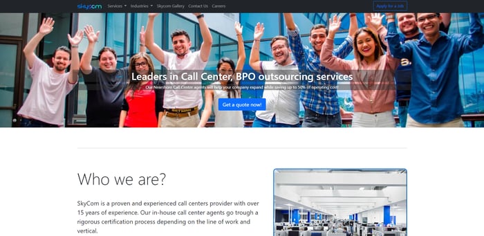 Outsourced customer service provider - SkyCom